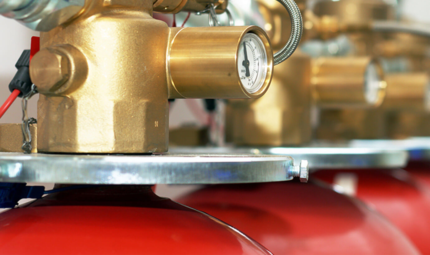 Close up of fire extinguishers